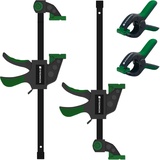 SYEONKOS Einhandzwinge, 12 Zoll/300mm Schraubzwingen Set 2 in 1 zum Spannen 2 Nylon Federclips,Maximale Klemmkraft von 68 Kilogramm,Stabklemmen-Set,Einhandvorrichtung