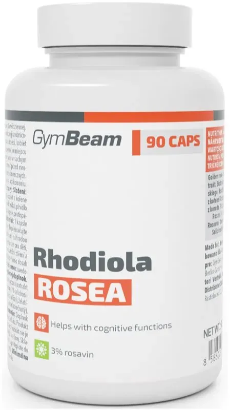 GymBeam Rhodiola Rosea Kapseln zur Unterstützung von Gedächtnis und Konzentration 90 KAP