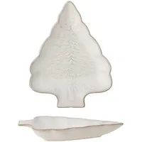 Bloomingville Servierplatte Winter Teller Tannenbaum Form 22x17 cm Weihnachten