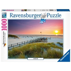 Ravensburger Puzzle Sonnenuntergang über Amrum Puzzle 1000 Teile, 1000 Puzzleteile
