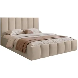 Selsey Polsterbett 140x200 cm, mit Bettkasten und Lattenrost, beige -