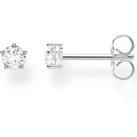 Thomas Sabo Ohrstecker Einzel weißer Stein silber 925 4mm
