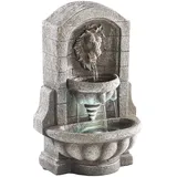 infactory Tischbrunnen: Beleuchteter Zimmerbrunnen Löwenkopf mit LED und Pumpe (Zimmerbrunnen mit Beleuchtung, als Luftbefeuchter, Wasserfall)