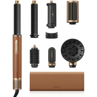 dreame AirStyle Pro 2, 7-in-1-Hairstyler, Schnelltrocknend, 2 Lockenaufsätze, Volumen für das Haar, glättende Bürste, Frizz-Reduzierung, Lederset, Airflow-Styling, Magnetdesign