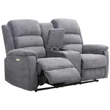 vente-unique Relaxsofa elektrisch 2-Sitzer - Stoff - Grau - NEVERS