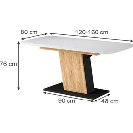 Vicco Fenaro 120 x 77,3 x 80 cm Eiche/Schwarz