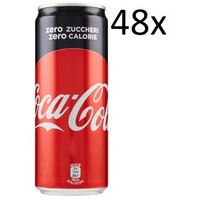 48x Coke Cola Zero Dose Coca ohne zucker 330 ml Italian alkoholfreies Getränk