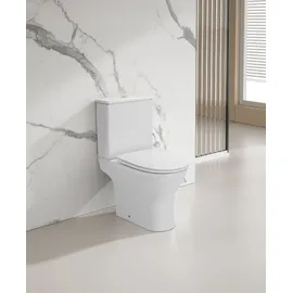 Duschmeister Paros Stand-WC mit WC-Sitz Weiß spülrandlos