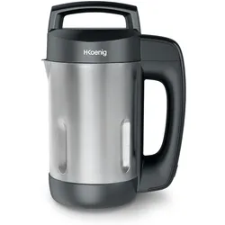 H.Koenig Beheizbarer Suppenmixer 1.1L MXC20 Inox Schwarz, Professionelles Multifunktionsgerät, Mixfunktion, 2 Kochprogramme, 850W