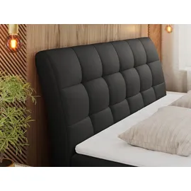 MKS Meble Boxspringbett 140x200 mit Matratze, Bett mit Multipocket - Matratze H3 und Topper, Polsterbett 140x200 mit Bettkasten und Kopfteil, DIEGOS - 140x20... - Schwarz