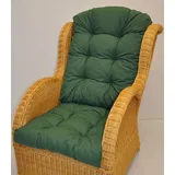 Premium Qualität - Polster/Kissen/Ersatzpolster für Rattan Ohrensessel/Rattansessel, Colore Verde Scuro (dunkelgrün)