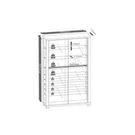 VCM Vitrine Lumo 59 x 91,3 x 18 cm Braun