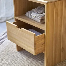 Tikamoon Waschtisch Waschbeckenunterschrank aus Teak 60 cm breit ideal für kleine Bäder