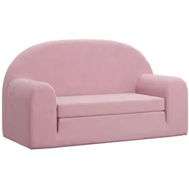 vidaXL Kinder-Schlafsofa 2-Sitzer Rosa Weicher Plüsch