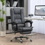 Vinsetto Massage-Bürostuhl Mikrofaser Dunkelgrau
