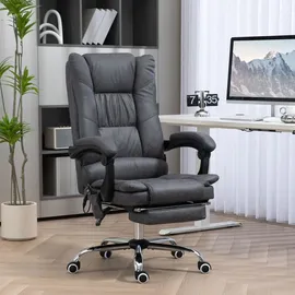 Vinsetto Massage-Bürostuhl Mikrofaser Dunkelgrau