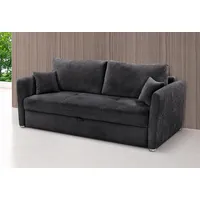 Schlafsofa JOCKENHÖFER GRUPPE "Luca", schwarz, B:185cm H:90cm T:102cm, Luxus-Microfaser (100% Polyester), Zierkissen: 100% Polyester, Sofas, inklusive Bettfunktion und Armlehnenverstellung, in 2 Breiten