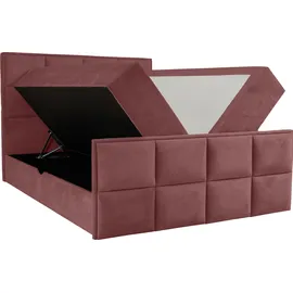 Home Affaire Boxspringbett HOME AFFAIRE "Timeo", rot (burgunderrot), B:121cm L:210cm, Komplettbetten, Boxspringbett, in den Breiten 120,140,160 & 180 cm erhältlich