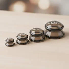 Matchu Sports Schröpfen 4er Set mit Schröpfgläser aus Silikon - Massage Cupping Set - Schröpfköpfe 4 Größen