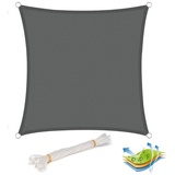 Woltu Sonnensegel Quadrat wasserabweisend Sonnenschutz Polyester Windschutz mit uv Schutz für Garten Terrasse Camping,