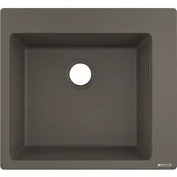 hansgrohe Einbauspüle 43312290 560 x 510 mm, 1 Hauptbecken, Hahnloch vordefiniert, steingrau