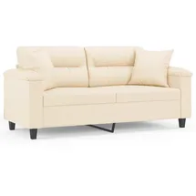 vidaXL 2-Sitzer-Sofa mit Kissen Beige 140 cm Mikrofasergewebe
