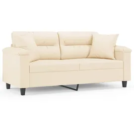 vidaXL 2-Sitzer-Sofa mit Kissen Beige 140 cm Mikrofasergewebe