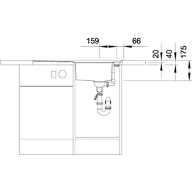 Blanco Axis III 45 S-IF Edelstahl Seidenglanz + Excenterbetätigung + InFino + Glasschneidbrett