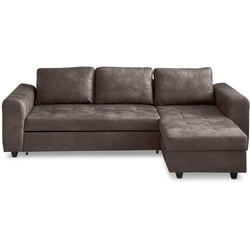 BOOOM Ecksofa Rise Mikrofaser Silver-Brown