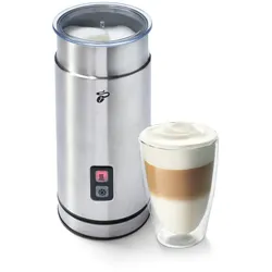 Tchibo elektrischer Milchaufschäumer, Antihaftbeschichtung, warmer und kalter Milchschaum, für Latte Macchiato, Cappuccino und Kakao, Edelstahlgehäuse