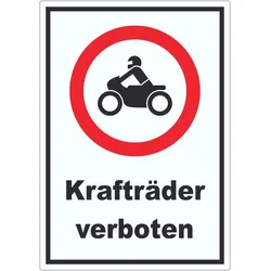 Aufkleber Verbot Krafträder A7 (74x105mm)