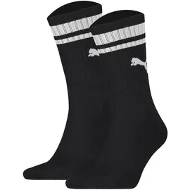 Puma Unisex Sport-Socken, Vorteilspack - Crew Heritage, Pack, Tennis, Frottee-Sohle, Streifen Schwarz 39-42 Pack