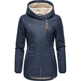 Ragwear Damen, warme wasserdichte Winterjacke mit Ziernähten und kuscheliger Kapuze Gordon Intl Navy22 Gr. M - M