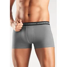 Authentic Underwear Boxer AUTHENTIC UNDERWEAR "Boxershorts für Herren", Herren, Gr. 6L, 4 Stk., grau (grau, meliert, grau, schwarz, weiß), Jersey, Obermaterial: 95% Baumwolle, 5% Elasthan, unifarben, Unterhosen, schwarzer Webbund mit Logoschriftzug