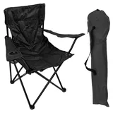 Mojawo Anglersessel Campingstuhl Faltstuhl Anglerstuhl Regiestuhl Schwarz mit Getränkehalter und Tasche