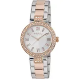 Breil Tribe Damen Armbanduhr Dancefloor Glamour Silver Sunray Edelstahl mit Kristallen Silber-Roségoldfarben 32mm, Wasserdichtigkeit: 5 Bar, EW0420