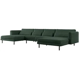 Fun Möbel Eckcouch Stoff U-Form 4-Sitzer Grün