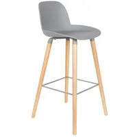 ZUIVER Albert Kuip Barstuhl Eschenholz/Kunststoff 75 cm, light grey