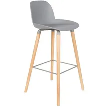 ZUIVER Albert Kuip Barstuhl Eschenholz/Kunststoff 75 cm, light grey