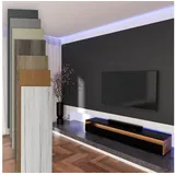 Hexim Wanddekoobjekt Black Lead (Paneele aus MDF - Wandpaneele Wandverkleidung Holzpaneele Natur Wand Holzoptik Innen Holzverkleidung Verblender Dekorpaneele (1,04 m2 Black Lead) schwarz