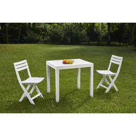Dmora Gartenmöbel-Set Ortisei, Weiß 2-Sitzer, 1 Tisch - Weiß