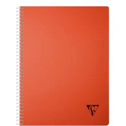 Clairefontaine 5x Linicolor ESSENCE, Spiralbuch A4, 90 Blatt kariert 90g, Doppelspiralbindung, Einband aus gerilltem PP - Krapprot 327123C