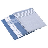 Gözze - Geschirrtuch-Set, 4-teilig, 100% Baumwoll-Jacquard-Stoff, hohe Materialdichte (200 g/m2), 50 x 70 cm Blau