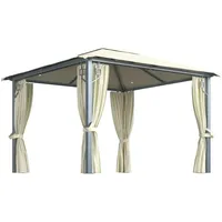 VidaXL Pavillon mit Vorhängen & LED-Lichterkette 3 x 3