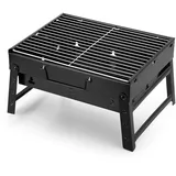 Uten Holzkohlegrill, zusammenklappbar, tragbar, leicht, Smoker-Grill, kleiner Schreibtisch, Tischplatte, Outdoor-Grill für Camping, Picknicks, Garten, Strandparty, 34,8 x 23,9 x 5,8 cm