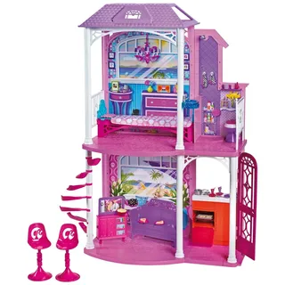 Barbie Mattel W3155 2-stöckiges Strandhaus mit 4 Zimmern und Zubehör