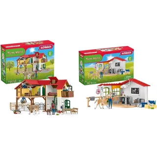 Schleich Farm World Bauernhaus mit Stall und Tieren 42407