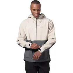 Odlo Wanderjacke Ascent 3-Lagen mit Kapuze (wasserdicht, atmungsaktiv und leicht) beige/grau Herren