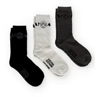 BVB Borussia Dortmund BVB 3er Socken Geschenkset Grau/Schwarz 43-46
