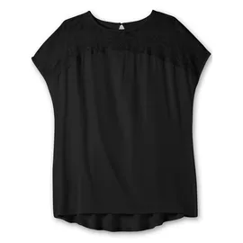sheego Spitzenshirt Schwarz 44/46